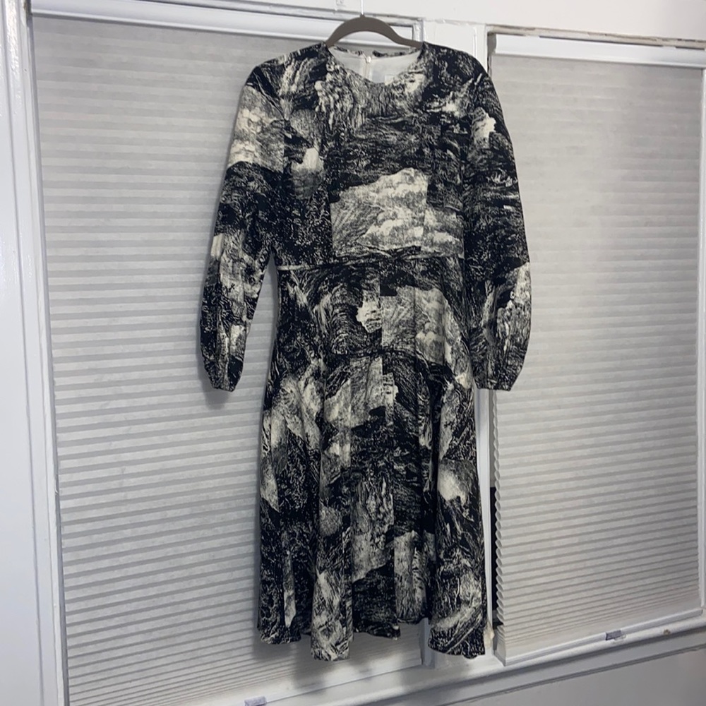 Parcelle A-Line Full Skirt Dress w/ puffy sleeves, size M (like 10)